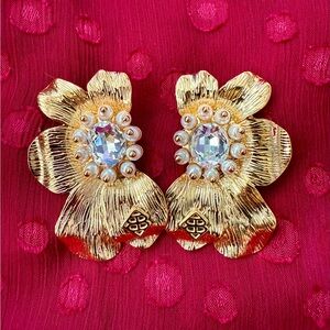 Brianna Cannon Gold Floral Earrings